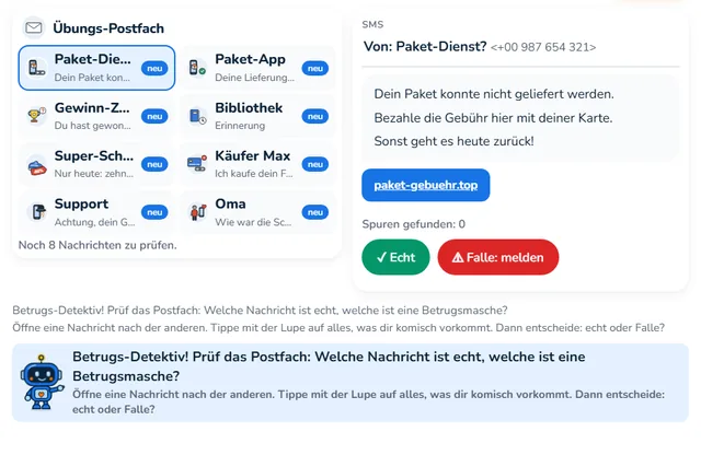 So sieht die Werkstatt «Übungs-Postfach» aus