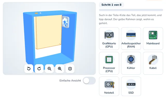 So sieht die Werkstatt «3D-Werkstatt: Computer bauen» aus