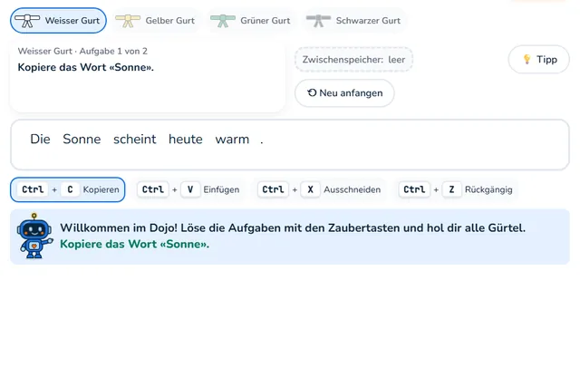 So sieht die Werkstatt «Zaubertasten-Dojo» aus