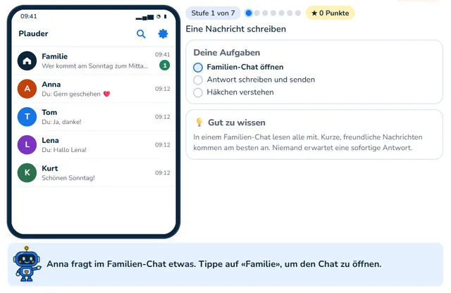 So sieht die Werkstatt «Familien-Chat» aus