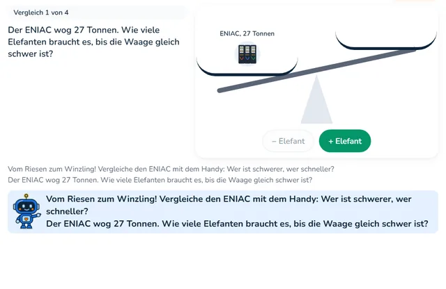 So sieht die Werkstatt «ENIAC gegen Handy» aus